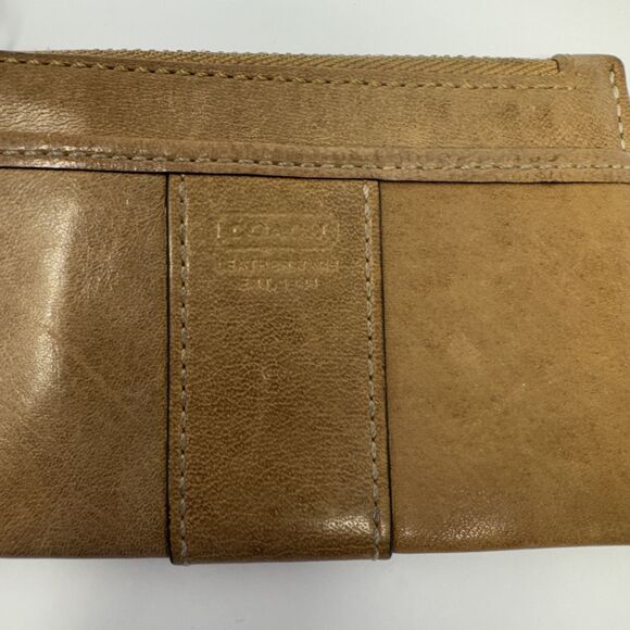 Vintage Coach RARE Leather Ware Keychain Card Holder Main Pocket tan brown - Picture 2 of 8